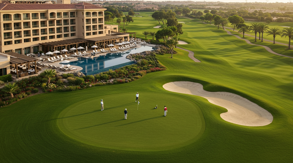 Un hôtel avec un terrain de golf